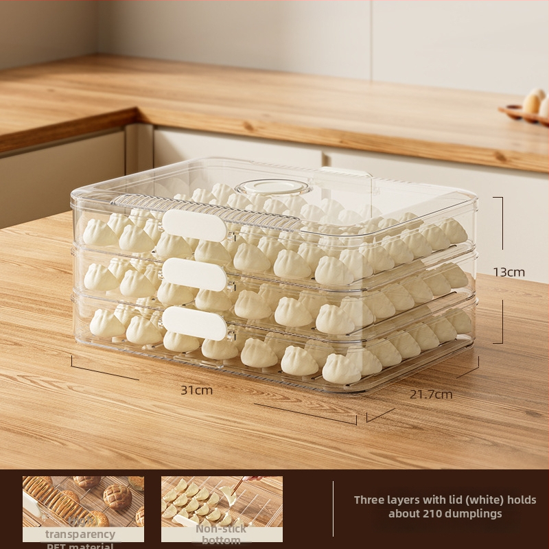 Kutija za skladištenje u hladnjaku za knedle i wontone – PET, Han zhibin, anti-zlepljivo, brzo smrzavanje