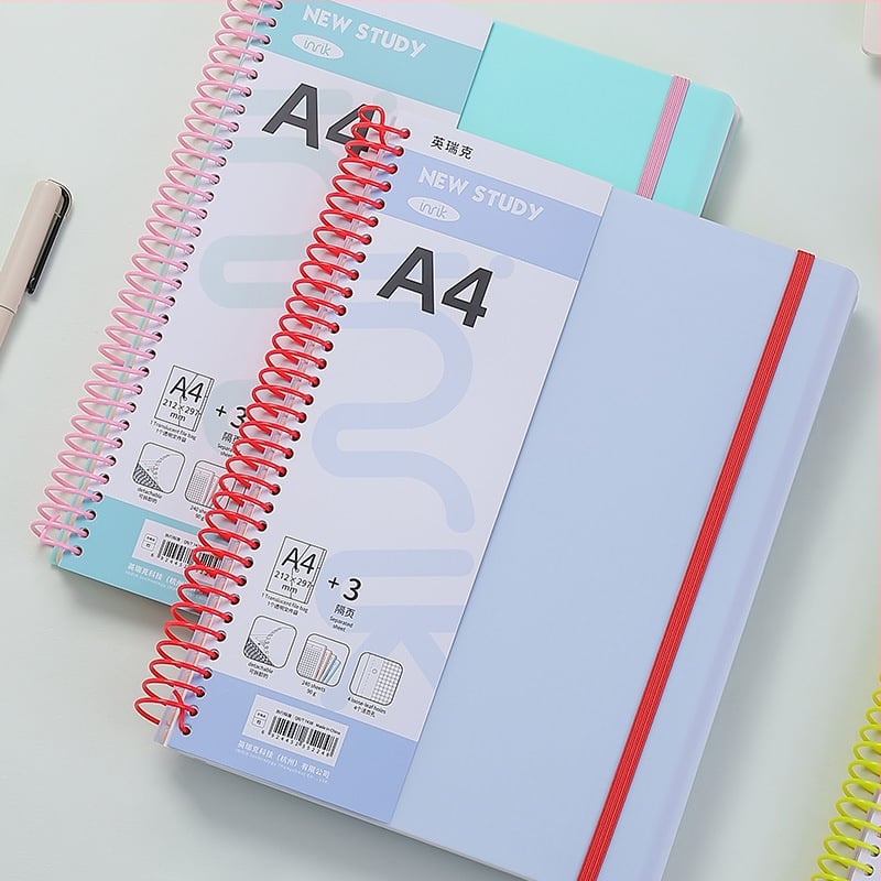 INRIK Xueba Veliki spiralni bilježnica za učenike s PP dijelovima, 240 stranica, 90 g glatkog papira, spiralno uvez