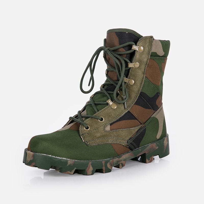 Pantofi de drumeție cu gheată înaltă: suprafața din pânză, respirabili, talpă mediană din cauciuc, șireturi în față