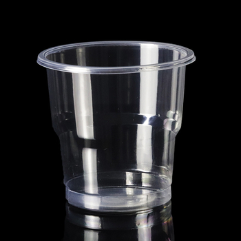 Pahar plastic PP, de unică folosință, 230 ml, dreptunghiular, pentru băuturi reci și ceai cu lapte.