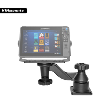 Suport pentru echipament de pescuit marin – aliaj de aluminiu marin, braț orizontal rotativ, compatibil Garmin/Lawrence