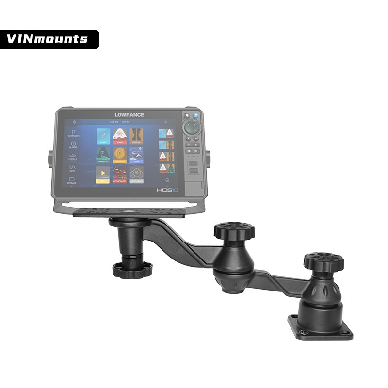 Suport pentru echipament de pescuit marin – aliaj de aluminiu marin, braț orizontal rotativ, compatibil Garmin/Lawrence