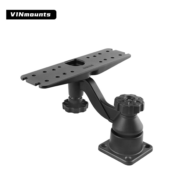 Suport pentru echipament de pescuit marin – aliaj de aluminiu marin, braț orizontal rotativ, compatibil Garmin/Lawrence