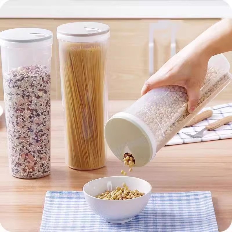 Cutie de depozitare pentru tăiței, din plastic, capacitate 2L, protecție la praf, design modern minimalist