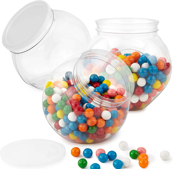 Plastična posuda za slatkiše s poklopcem; Materijal: PET; Model: plastična boca sa širokim otvorom; Opće pakiranje; Ispisan logo