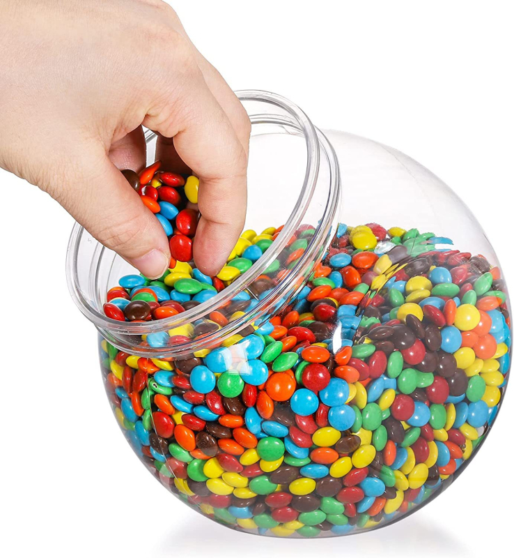 Plastična posuda za slatkiše s poklopcem; Materijal: PET; Model: plastična boca sa širokim otvorom; Opće pakiranje; Ispisan logo