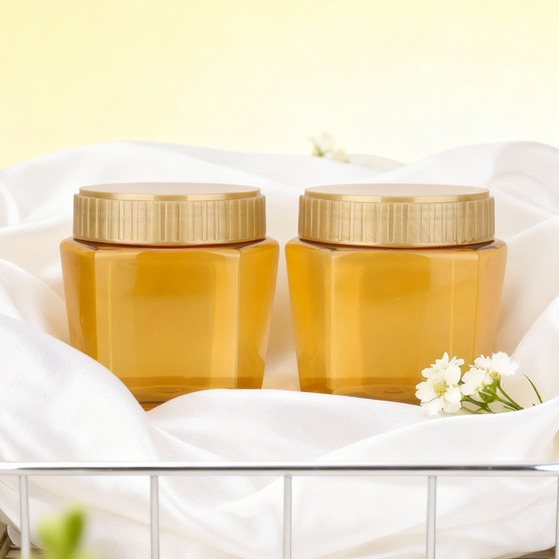 Recipient pătrat din PET cu gură largă și capac pentru ambalare personalizabilă