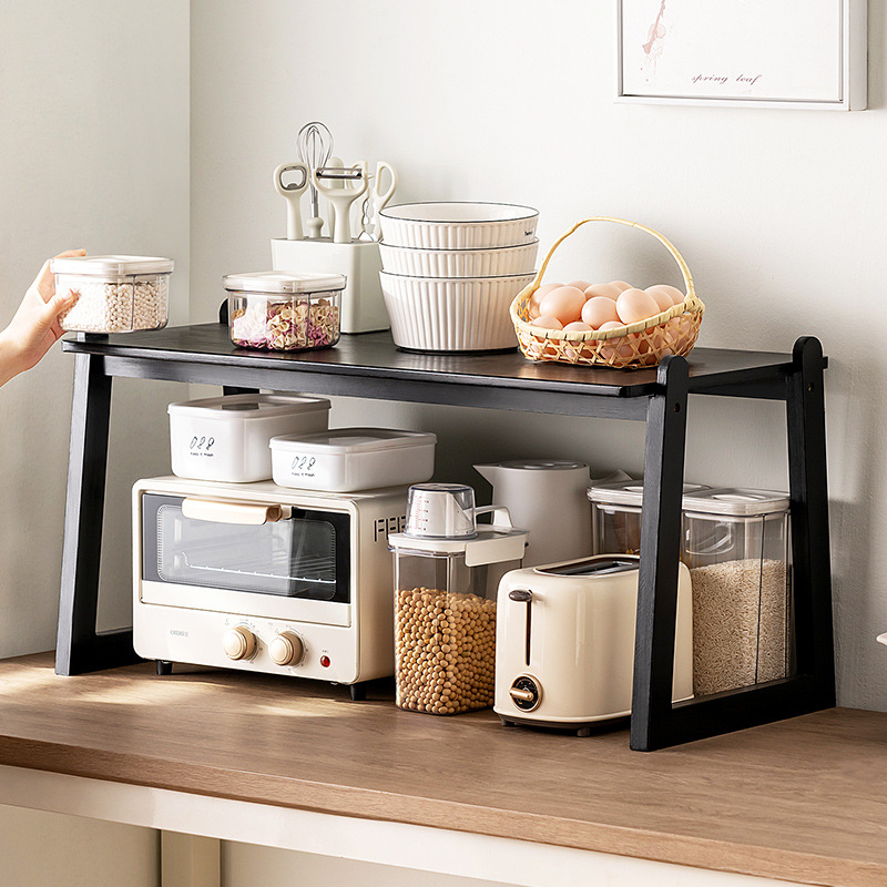 Raft de depozitare pentru blat, dreptunghiular, multifuncțional, material: Nanzhu, stil modern minimalist