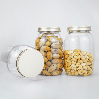 PET diótároló üveg, 1820 ml kapacitás, könnyen nyíló fedél, átlátszó vagy alumínium fedél
