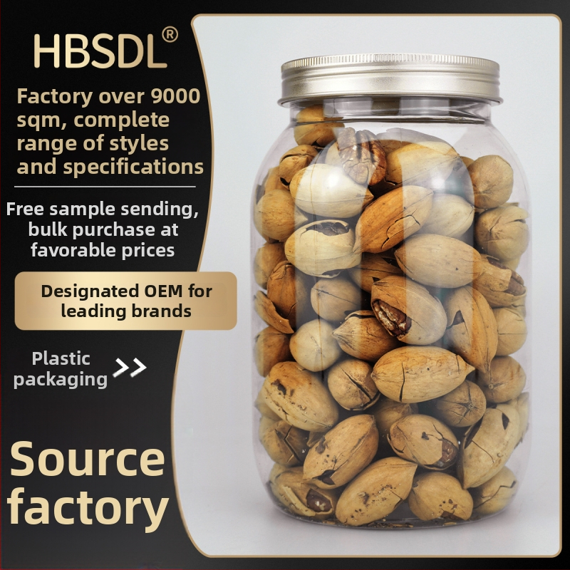 PET nádoba na orechy, objem 1820 ml, ľahko otvárateľný uzáver, priehľadný alebo hliníkový uzáver