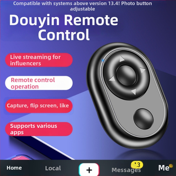 Bluetooth diaľkové ovládanie pre telefón – Selfie, prehrávanie videa, rolovanie strán, ovládanie lajkov, spúšťač; Bluetooth 4.0, ABS telo, 10 g