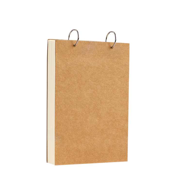 Bilježnica s labavim listovima, korice od kraft papira, stranice od sirove drvne pulpe, težina papira 100 g, 50–100 stranica