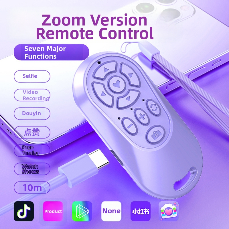 Tölthető Bluetoothos Selfie Stick távirányítóval – Zoom funkció, ABS kivitel, 15 g, Bluetooth 5.0, Modell ZL-M9