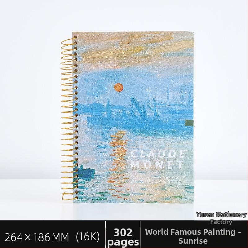 Spirálový zápisník s pevným krytom na olejomalbu pre študentov, séria B5150, 16K, 302 strán, 80 g papier, prispôsobiteľný