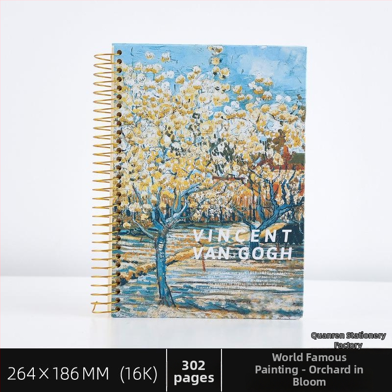 Spirálový zápisník s pevným krytom na olejomalbu pre študentov, séria B5150, 16K, 302 strán, 80 g papier, prispôsobiteľný