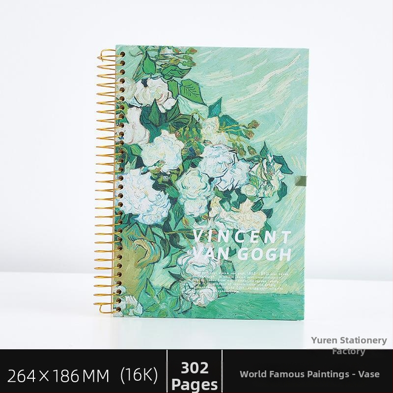 Spirálový zápisník s pevným krytom na olejomalbu pre študentov, séria B5150, 16K, 302 strán, 80 g papier, prispôsobiteľný