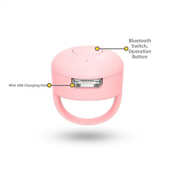 Bluetooth prsteň pre selfie ovládač s tlačidlom Like a stránkami — Model Fingertip Praise 01, Bluetooth 5.0, ABS silica gel, približne 4 g