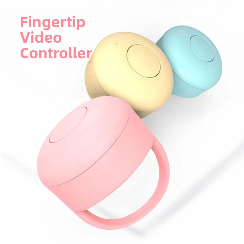 Fingertip Bluetooth ujjgyűrű Selfie-vezérlő Like gombbal és oldalváltóval — Modell Fingertip Praise 01, Bluetooth 5.0, ABS silica gel, kb. 4 g