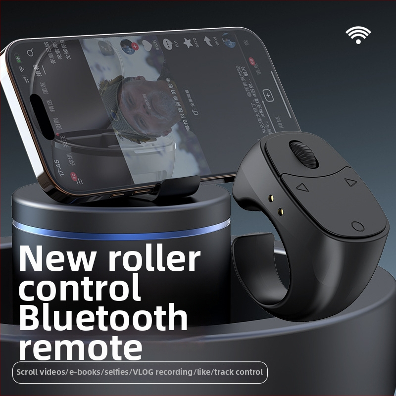 TikTokhoz tervezett telefon-gombás távirányító - Bluetooth 5.3, ABS anyag, modell Jx12, 57 g, zoom és selfie, töltőtok