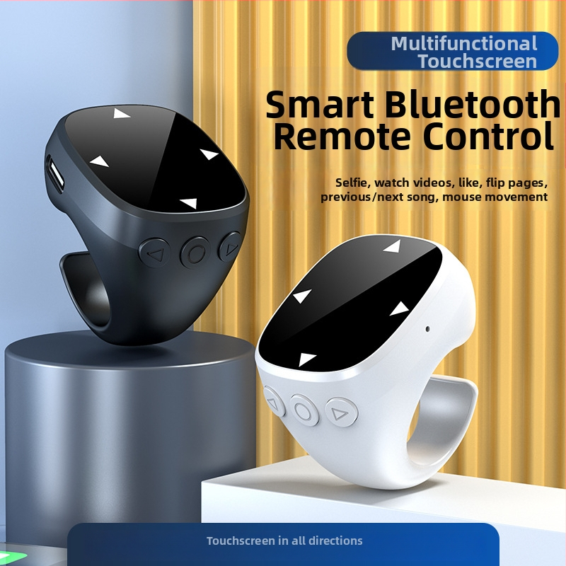 JX-13 Bluetooth prsteňový diaľkový ovládač pre smartfón – Ovládanie kamery, Selfie časovač, Nabíjací box, Model: JX-13; Bluetooth 4.0; Materiál: Plast