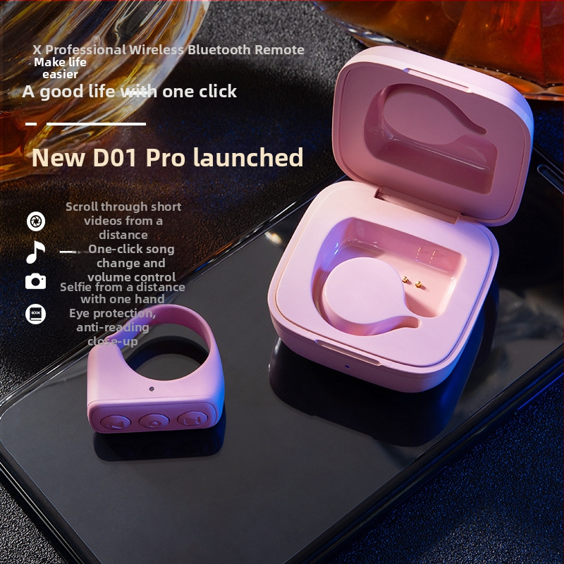 D01 Bluetooth дистанционно управление за пръстен за мобилен телефон — Selfie таймер, кратко видео, Bluetooth 5.0, ABS, 90 g