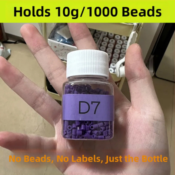 Fľaša na skladovanie korálok, PET/PP, skrutkovací uzáver, hrúbka steny 1 mm, prispôsobenie k dispozícii, tlač loga možná