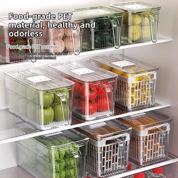 Cutie de depozitare în frigider – depozitare, păstrarea prospețimii și etanșare; material: plastic