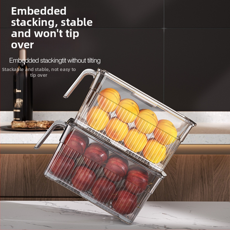 Cutie de depozitare în frigider – depozitare, păstrarea prospețimii și etanșare; material: plastic