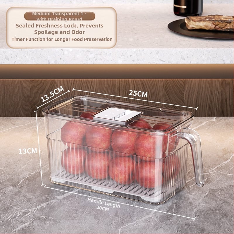 Cutie de depozitare în frigider – depozitare, păstrarea prospețimii și etanșare; material: plastic