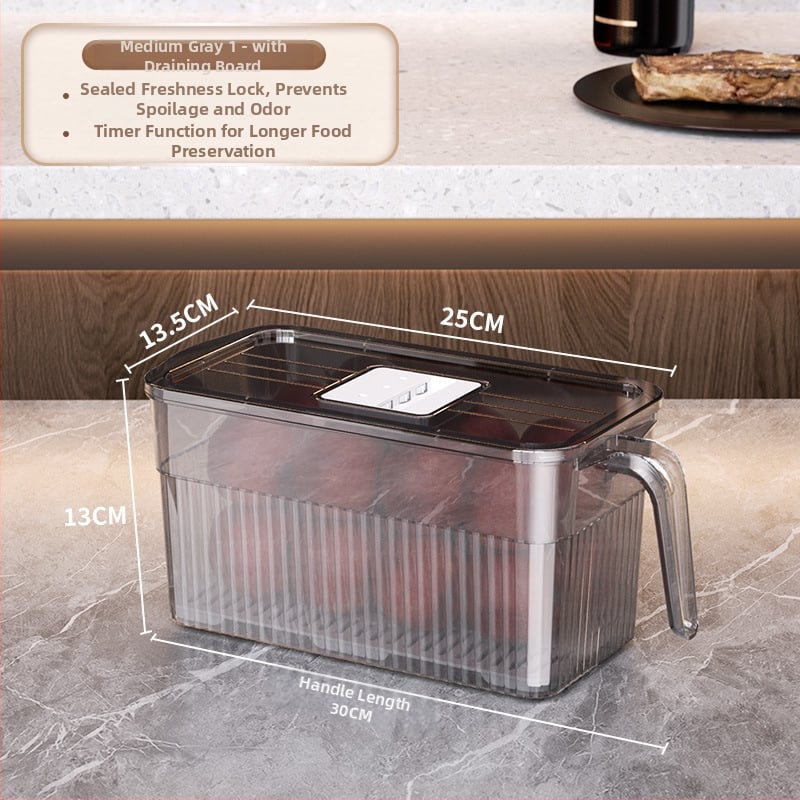 Cutie de depozitare în frigider – depozitare, păstrarea prospețimii și etanșare; material: plastic