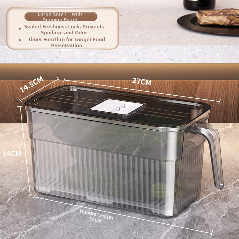 Cutie de depozitare în frigider – depozitare, păstrarea prospețimii și etanșare; material: plastic