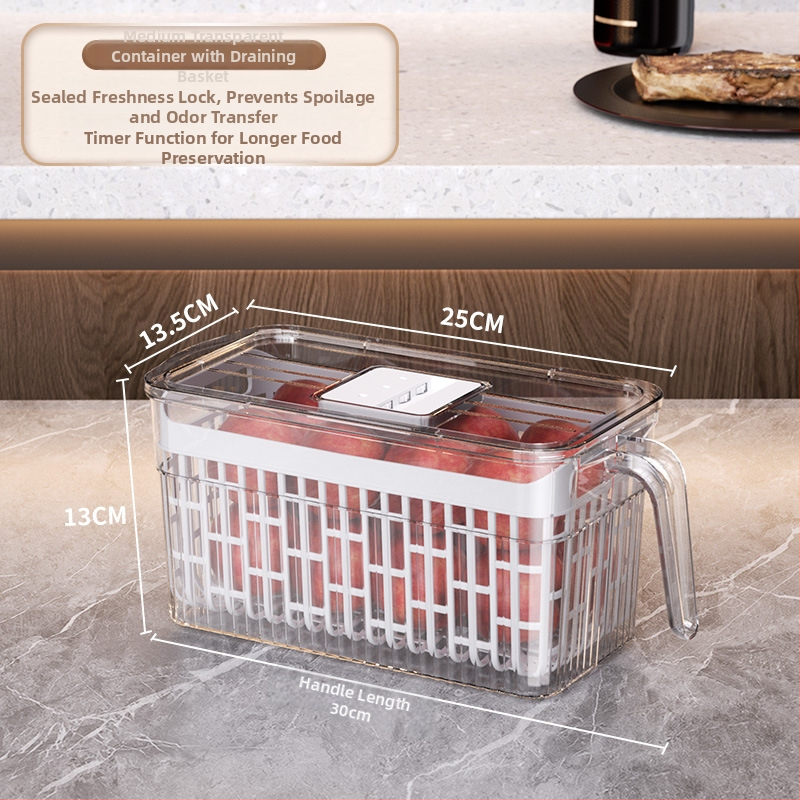 Cutie de depozitare în frigider – depozitare, păstrarea prospețimii și etanșare; material: plastic