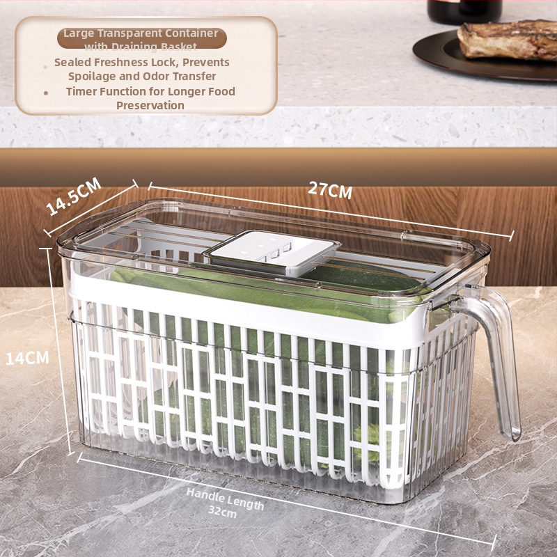 Cutie de depozitare în frigider – depozitare, păstrarea prospețimii și etanșare; material: plastic