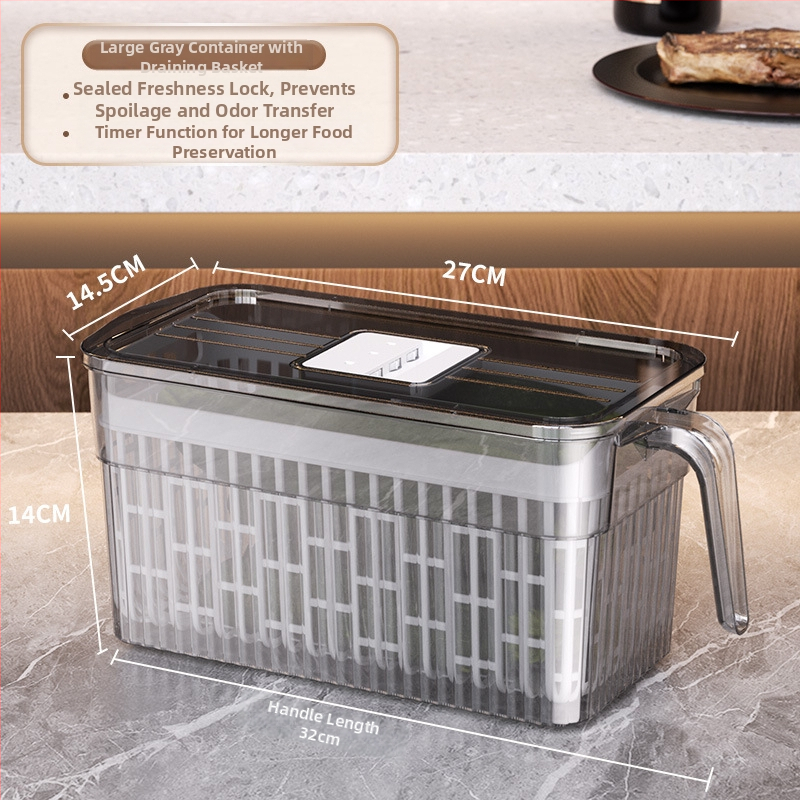 Cutie de depozitare în frigider – depozitare, păstrarea prospețimii și etanșare; material: plastic