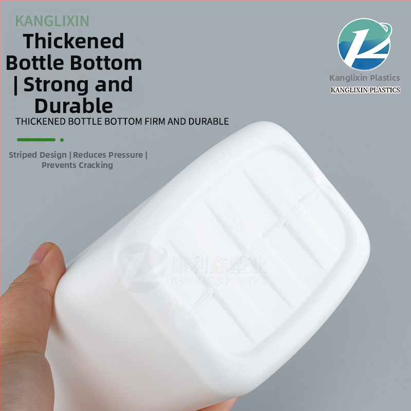 HDPE štvorcová fľaša na prášok so flip-top uzáverom a tesniacim krúžkom, objem 700 g, priemer 96 mm, výška 186 mm