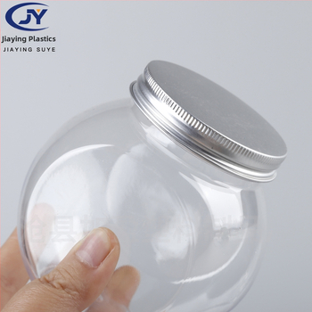 PET пластмасов буркан с широко гърло, прозрачен, пластмасова капачка, вместимост 400 ml