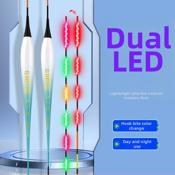 LED osvijetljena elektronička pluta za ribolov – ultra tanka, mijenja boju, dnevno/noćno korištenje, visoka osjetljivost, pluta za vertikalni drift
