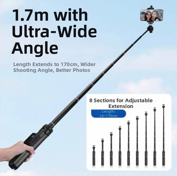 Yunteng 361 selfie tyč tripod Pocket3 Stabilizátor pre mobily — hliníkové telo, Bluetooth diaľkové ovládanie, možnosť prispôsobenia