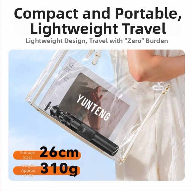 Yunteng 361 selfie tyč tripod Pocket3 Stabilizátor pre mobily — hliníkové telo, Bluetooth diaľkové ovládanie, možnosť prispôsobenia