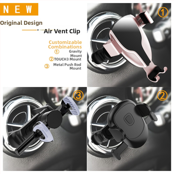 Držiak na automobil pre kruhový výduch vzduchu - plast, model 1229-1, možnosť personalizácie, držiak na telefón a navigáciu