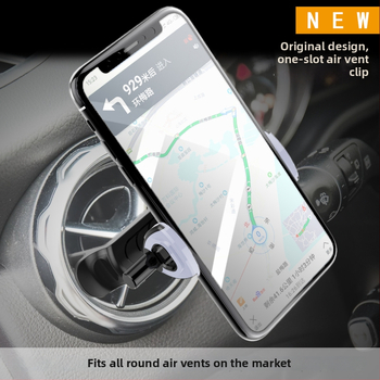 Držiak na automobil pre kruhový výduch vzduchu - plast, model 1229-1, možnosť personalizácie, držiak na telefón a navigáciu
