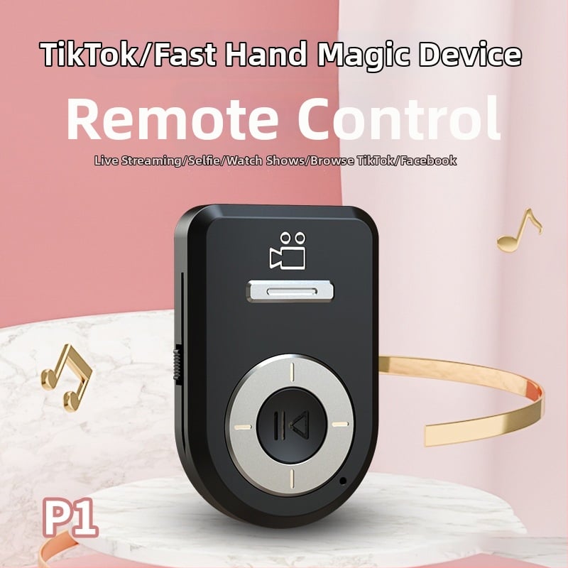 Bežični kontroler za fotografije Selfiecom Q1, Bluetooth 5.2, višenamjenski selfie uređaj za telefon, plastično kućište, težina 12,5 g