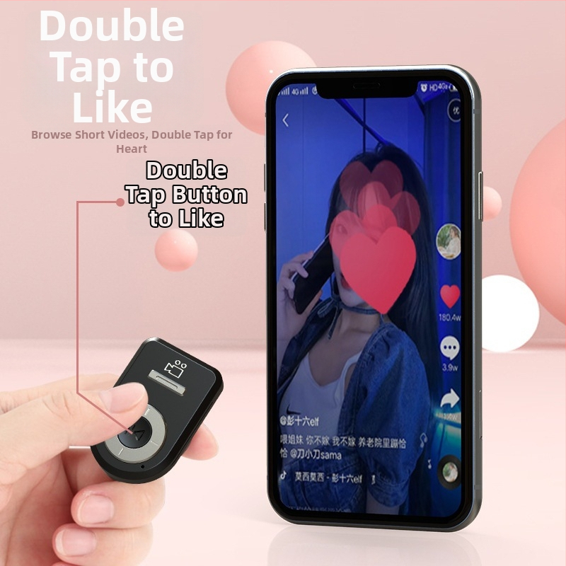 Bežični kontroler za fotografije Selfiecom Q1, Bluetooth 5.2, višenamjenski selfie uređaj za telefon, plastično kućište, težina 12,5 g