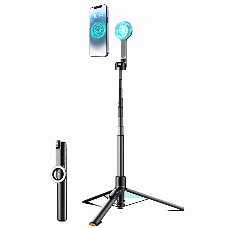 Aluminijski selfie štap stalak s Bluetoothom, 360° rotacijom, daljinskim upravljačem i mogućnošću prilagođavanja marke