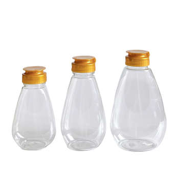 Бутилка за мед с фен-образно изцеждане и силиконов вентил, PET пластмаса, модел GF064, Yi Rui