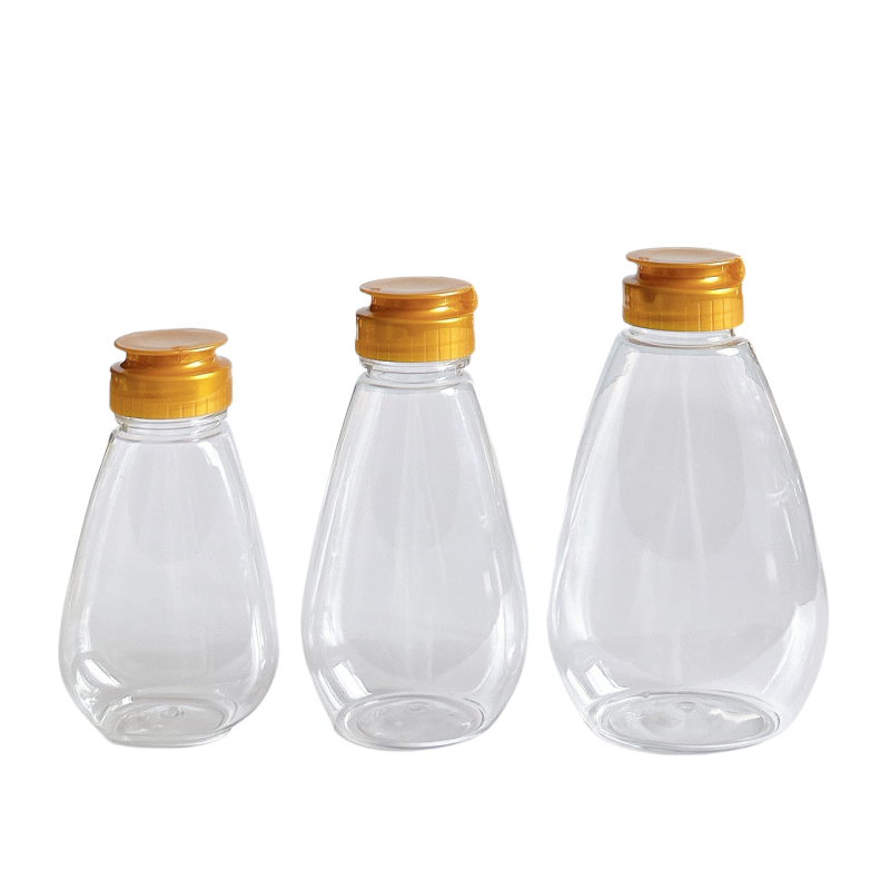 Бутилка за мед с фен-образно изцеждане и силиконов вентил, PET пластмаса, модел GF064, Yi Rui