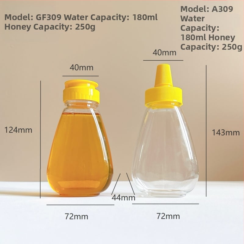 Бутилка за мед с фен-образно изцеждане и силиконов вентил, PET пластмаса, модел GF064, Yi Rui
