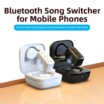 Bluetooth универсално дистанционно управление с контрол на звука, превключване на песни, възпроизвеждане на музика, заключване на екрана, приемане на обаждания и клавиш за селфи (D02; Bluetooth 5.0; ABS; 98 g)