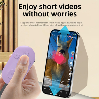 Dobíjateľný Bluetooth video diaľkový ovládač s Type-C, dosah 10–15 m, ABS telo, funkcia jedným klikom fotografie, kompatibilný s Android/iOS