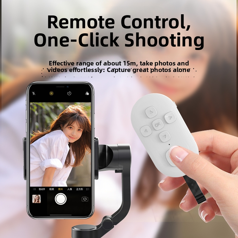 Dobíjateľný Bluetooth video diaľkový ovládač s Type-C, dosah 10–15 m, ABS telo, funkcia jedným klikom fotografie, kompatibilný s Android/iOS